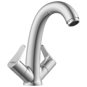 PR-2115 Center Hole Basin Mixer With Braided Hoses (Table Mounted Model)
