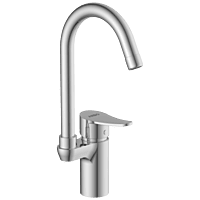 PR-2142 Single Lever Basin Mixer With Swinging Spout With Braided Hoses (Table Mounted Model)