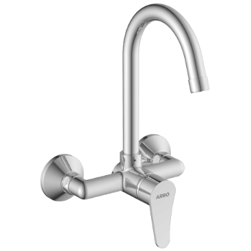 PR-2143 Single Lever Sink Mixer With Swinging Spout With Connecting Legs With Wall Flange (Wall Mounted Model)