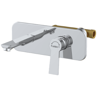RL-4629 Concealed Body For Single Lever Basin Mixer Wall Mounted With Exposed Part Kit, Consisting Of Operative Lever, Basin Spout & Wall Flange