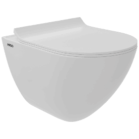 WHC-18322UF Kia Rimless Blind Installation Wall Hung Closet With UF Soft Close Seat Cover, Hinges, Accessories Set