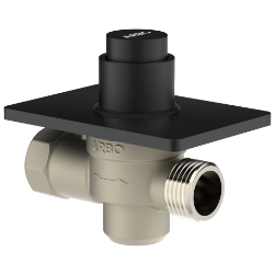 MP-MB-5218 Metropole Forged Brass WC Flush Valve 40mm (1.5" Inch) With Exposed Shut Off Provision & Square Plate (Matt Black)