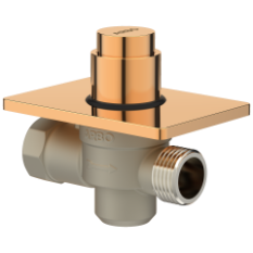 MP-RG-5218 Metropole Forged Brass WC Flush Valve 40mm (1.5" Inch) With Exposed Shut Off Provision & Square Plate (Rose Gold)
