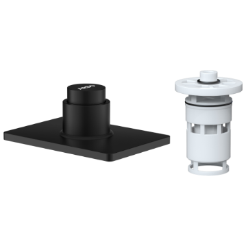 UPS-MB-02 Exposed Part Kit Of Forged Metropole WC Flush Valve With Fitting Sleeve With Operating Lever, Square Wall Flange & Cartridge (Matt Black)