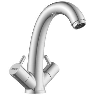 EL-1815 Center Hole Basin Mixer With Swinging Spout With Braided Hoses (Table Mounted Model)