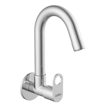 NE-1608 Sink Cock With Swinging Spout With Wall Flange (Wall Mounted Model)