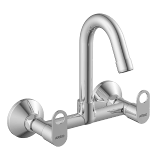 NE-1613 Sink Mixer With Swinging Spout With Connecting Legs With Wall Flange (Wall Mounted Model)