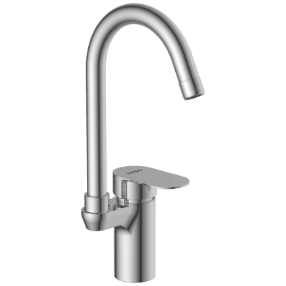 SL-2642 Single Lever Basin Mixer With Swinging Spout With Braided Hoses (Table Mounted Model)