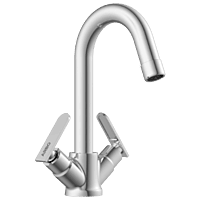 IX-2815 Center Hole Basin Mixer With Swinging Spout With Braided Hoses (Table Mounted Model)