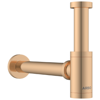 AC-RG-36 Brass Round Bottle Trap With Long Wall Connection Pipe & Wall Flange