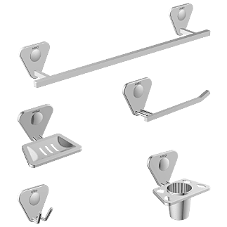 OR-11 Oscar Set 5 Pcs. (Towel Rod, Soap Dish, Nepkin Ring, Robe Hook,Tumbler Holder)