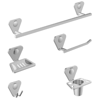 OR-11 Oscar Set 5 Pcs. (Towel Rod, Soap Dish, Nepkin Ring, Robe Hook,Tumbler Holder)