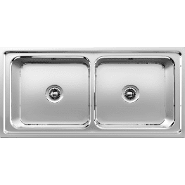 KS-20 Double Bowl Kitchen Sink 37" x 18" x 8" Inch (1mm)