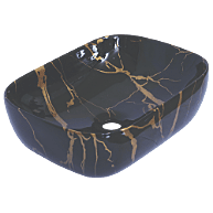 HTT-104 Gilded Black Designer Table Top 18" x 12" x 5" Inch
