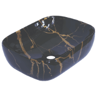 HTT-104 Gilded Black Designer Table Top 18" x 12" x 5" Inch