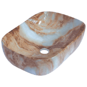 HTT-138 White Onyx Designer Table Top 18" x 12" x 5" Inch