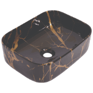 HTT-904 Gilded Black Designer Table Top 16" x 12" x 6" Inch