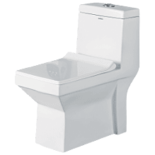 OPC-10113PP Neo Washdown One Piece Closet S Trap (9" Inch) With Soft Close Seat Cover With Hinges, Fixing Accessories Set and Accessories Set, Cistern Fittings