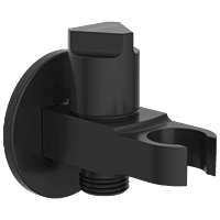 AC-MB-34 Wall Outlet With Shower Hook & Shutoff Valve (Matt Black)