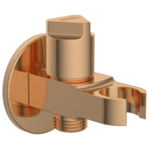 AC-RG-34 Wall Outlet With Shower Hook & Shutoff Valve (Rose Gold)