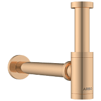 AC-RG-36 Brass Round Bottle Trap With Long Wall Connection Pipe & Wall Flange