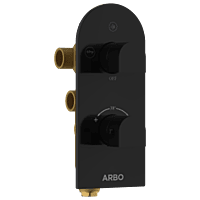 DVT-MB-5610 2 Inlet 3 Outlet Thermostatic Diverter Body With Upper Part Set (Matt Black)