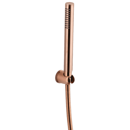 HS-RG-07 Single Function Round Hand Shower With Hook & 1.2 Mtr. S.S. Tube (Rose Gold Finish)