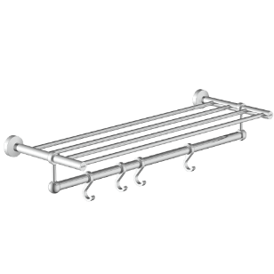 LE-01 Towel Rack With Towel Holder & Hook (Chrome Finish)