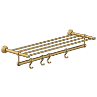 LE-GG-01 Towel Rack With Towel Holder & Hook (Glossy Gold Finish)
