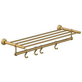 LE-GG-01 Towel Rack With Towel Holder & Hook (Glossy Gold Finish)