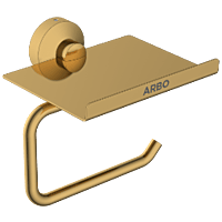 LE-GG-08 Toilet Paper Holder With Shelf (Glossy Gold Finish)