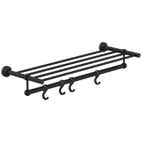 LE-MB-01 Towel Rack With Towel Holder & Hook (Matt Black)
