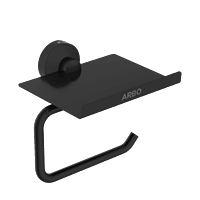 LE-MB-08 Toilet Paper Holder With Shelf (Matt Black)