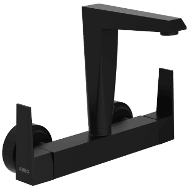 LV-MB-2013 Sink Mixer With Swinging Spout With Connecting Legs With Wall Flange (Wall Mounted Model) (Matt Black)