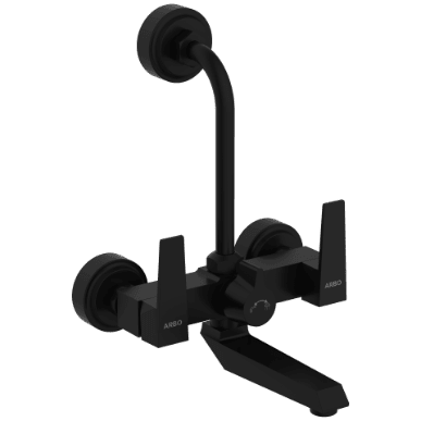 LV-MB-2020 Wall Mixer 2 In 1 With Connecting Legs With Wall Flange (Matt Black)