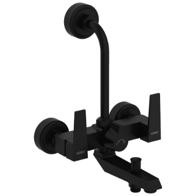 LV-MB-2022 Side Handle Wall Mixer 3 In 1 With Connecting Legs With Wall Flange (Matt Black)