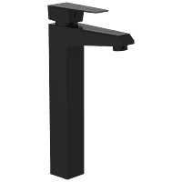 LV-MB-2028 Single Lever Tall Basin Mixer With Braided Hoses (Table Mounted Model) (Matt Black)