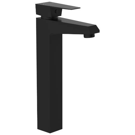 LV-MB-2028 Single Lever Tall Basin Mixer With Braided Hoses (Table Mounted Model) (Matt Black)