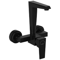 LV-MB-2043 Single Lever Sink Mixer With Swinging Spout With Connecting Legs With Wall Flange (Wall Mounted Model) (Matt Black)