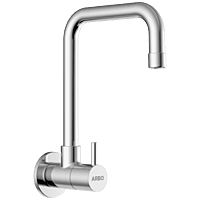 LX-1309 Sink Cock With Long Swinging Spout With Wall Flange (Wall Mounted Model)