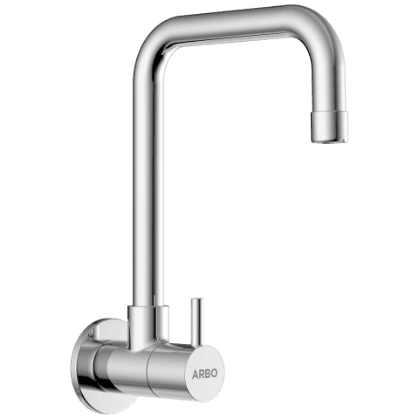 LX-1309 Sink Cock With Long Swinging Spout With Wall Flange (Wall Mounted Model)