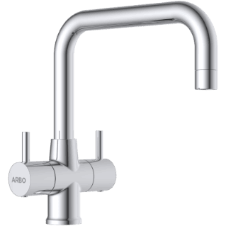LX-1316 Center Hole Basin Mixer With Swinging Spout With Braided Hoses (Table Mounted Model)