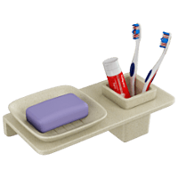 LY-QM-10 Small Square Soap Dish With Glass (Marble)