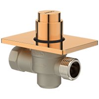 MP-RG-5218 Metropole Forged Brass WC Flush Valve 40mm (1.5" Inch) With Exposed Shut Off Provision & Square Plate (Rose Gold)