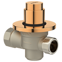 MP-RG-5219 Metropole Forged Brass WC Flush Valve 25mm (1" Inch) With Exposed Shut Off Provision & Round Plate (Rose Gold)
