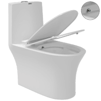 OPC-21211JPP Prime Siphonic One Piece Closet S Trap (9" Inch) With In Built Jet, Soft Close Seat Cover With Hinges, Fixing Accessories Set and Accessories Set, Cistern Fittings