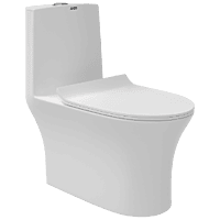 OPC-21212PP Prime Siphonic One Piece Closet S Trap (12" Inch) With Soft Close Seat Cover With Hinges, Fixing Accessories Set and Accessories Set, Cistern Fittings