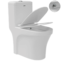 OPC-25211JPP Cosmo Siphonic One Piece Closet S Trap (9" Inch) With In Built Jet, Soft Close Seat Cover With Hinges, Fixing Accessories Set and Accessories Set, Cistern Fittings