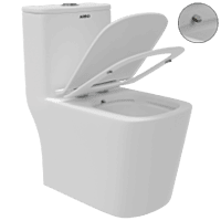 OPC-29211JPP Lavish Siphonic One Piece Closet S Trap (9" Inch) With In Built Jet, Soft Close Seat Cover With Hinges, Fixing Accessories Set and Accessories Set, Cistern Fittings