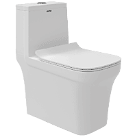 OPC-30112PP Neo Washdown One Piece Closet S Trap (9" Inch) With Soft Close Seat Cover With Hinges, Fixing Accessories Set and Accessories Set, Cistern Fittings
